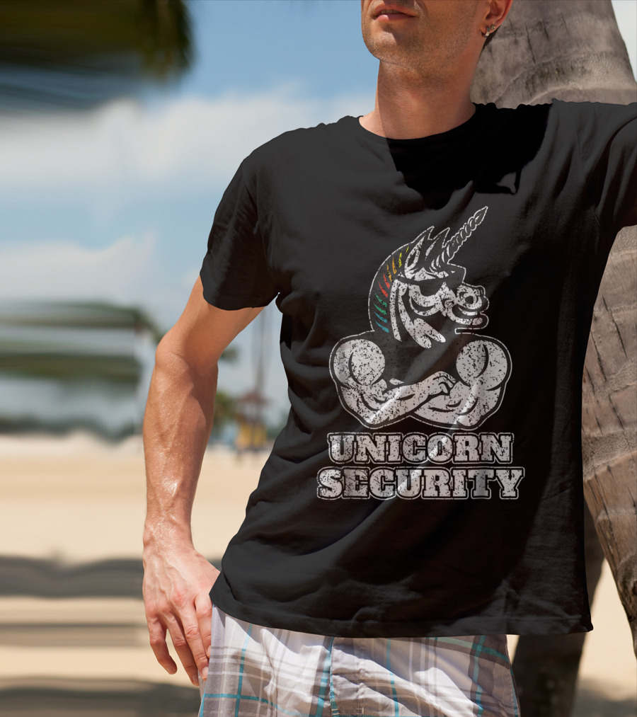 Unicorn Security Funny Unicorn Muscle T-Shirt