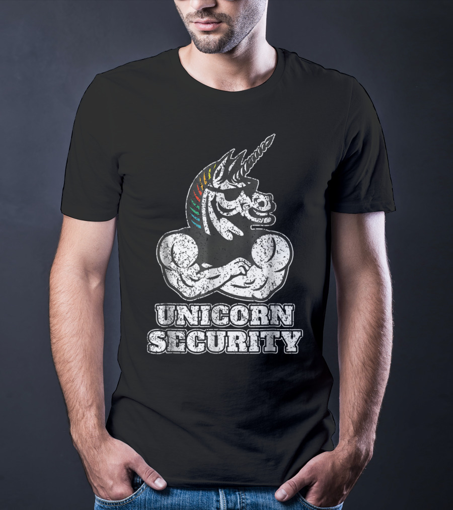 Unicorn Security Funny Unicorn Muscle T-Shirt