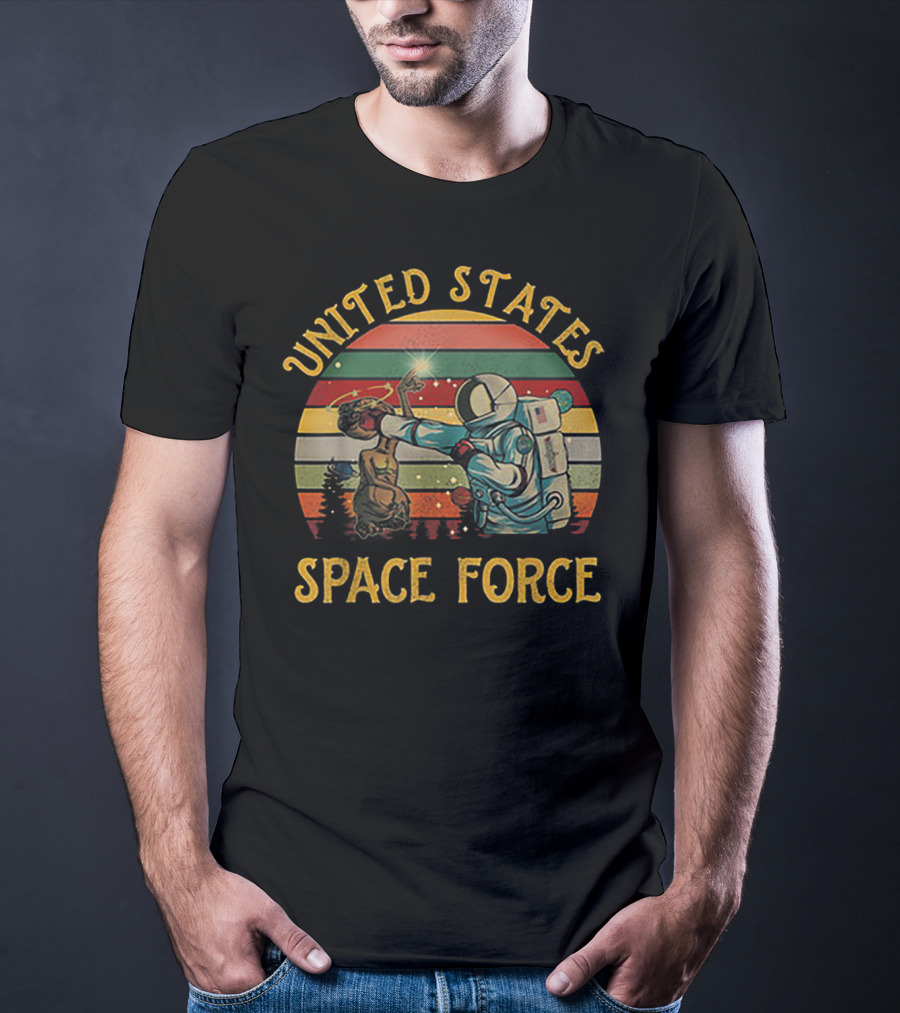 United States Space Force Astronaut Punching Vintage Retro Suns T-Shirt