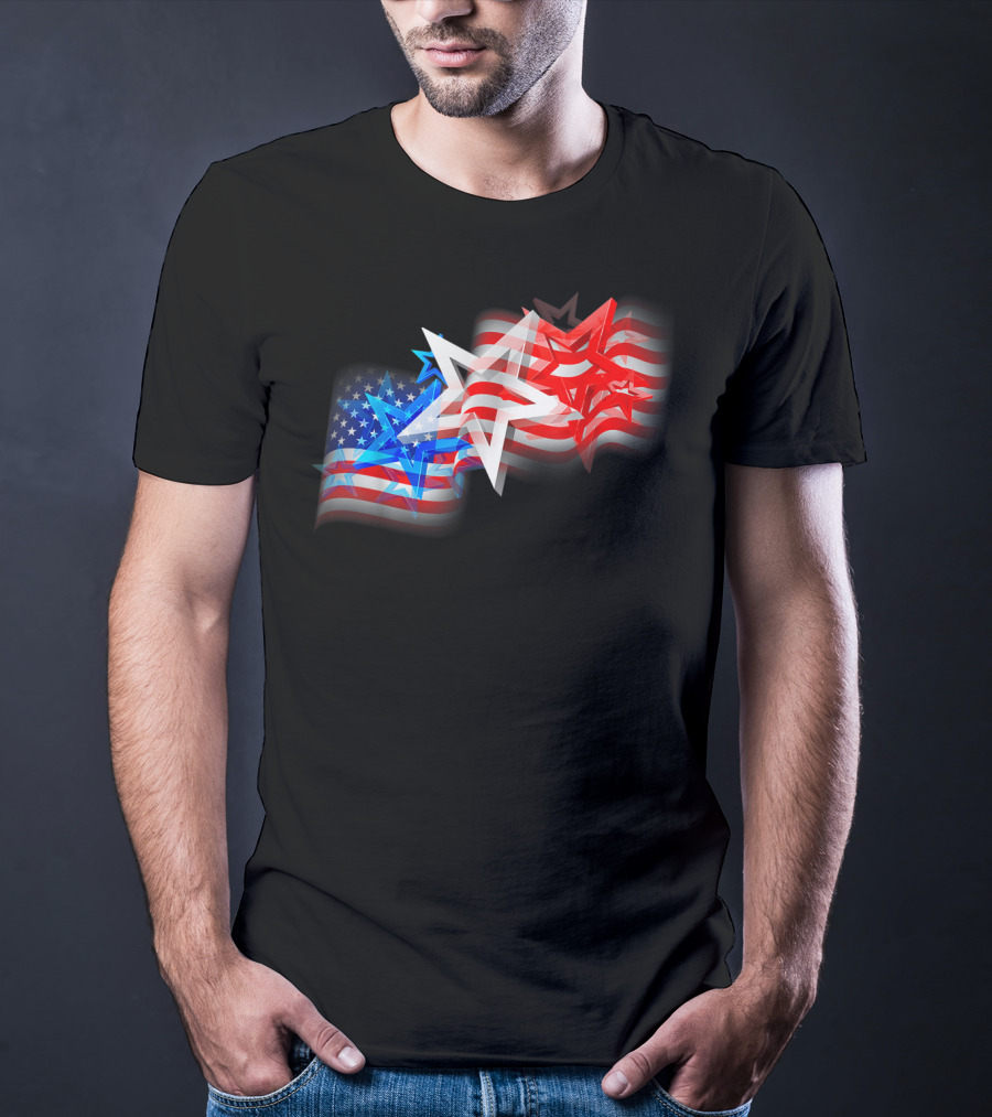 US Flag Patriotic American Stars And Stripes Iconic T-Shirt