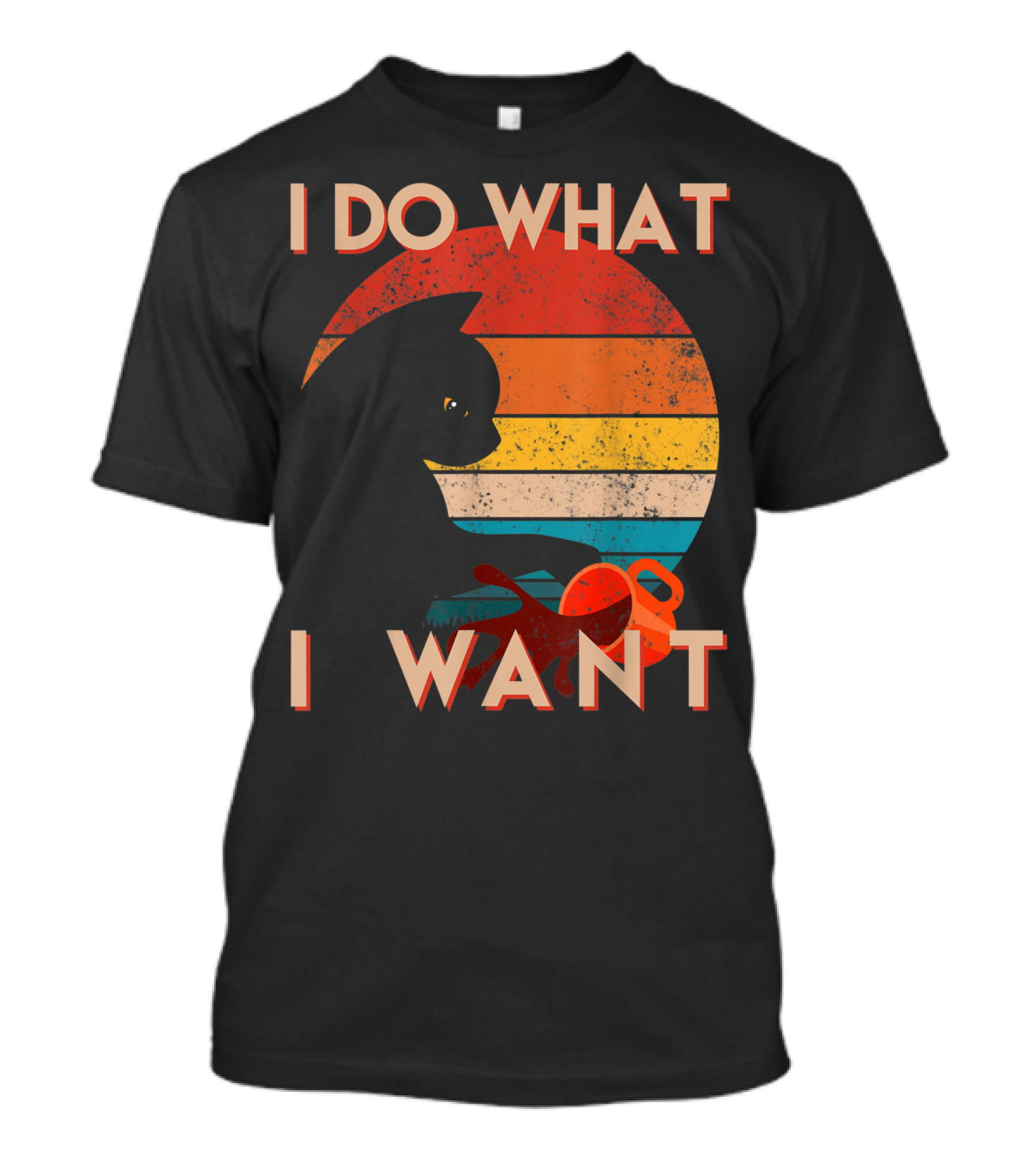 Vintage Cat I Do What I Want Retro Sunset Style Art Cat T-Shirt