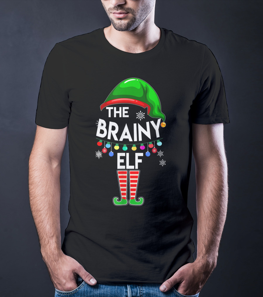 The Brainy Elf Family Christmas Holiday T-Shirt