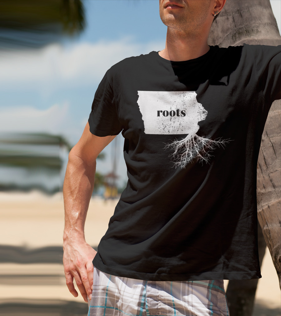 Iowa Roots State Map Men Kids Home Connection T-Shirt