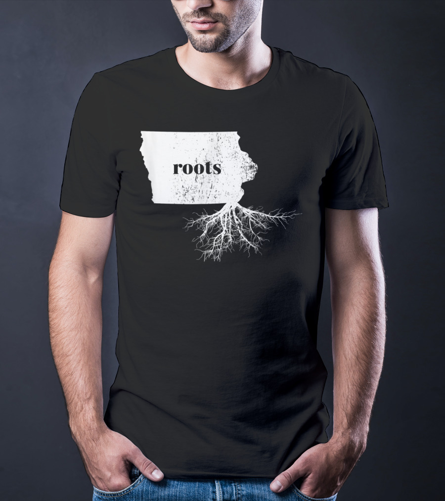 Iowa Roots State Map Men Kids Home Connection T-Shirt