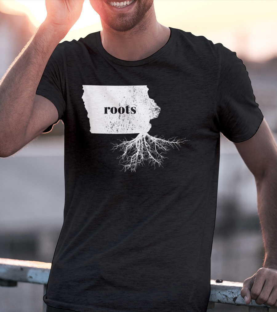 Iowa Roots State Map Men Kids Home Connection T-Shirt