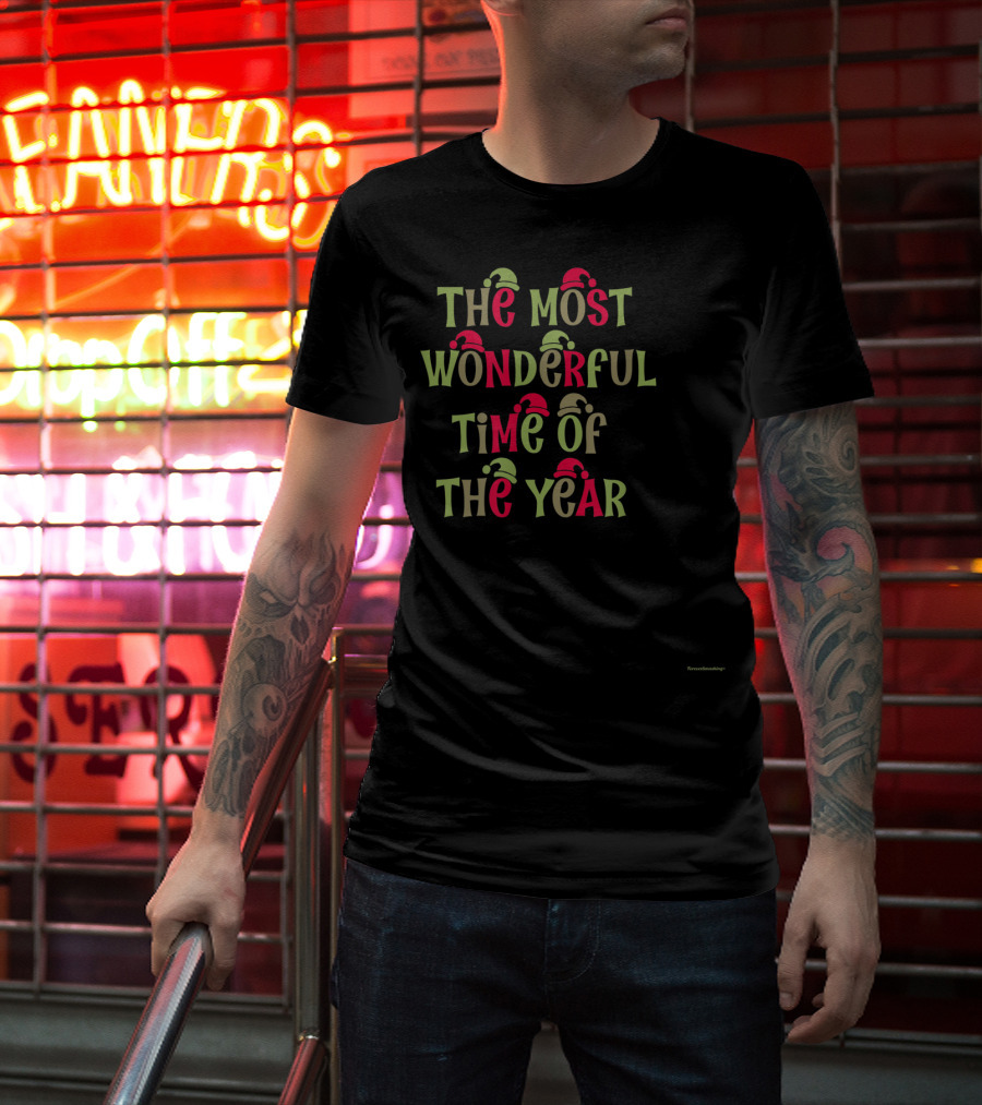 The Most Wonderful Time Of The Year With Christmas Elf Hats T-Shirt