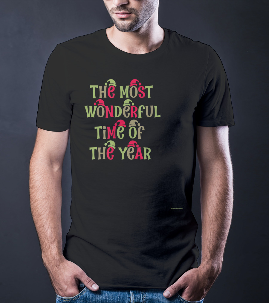 The Most Wonderful Time Of The Year With Christmas Elf Hats T-Shirt