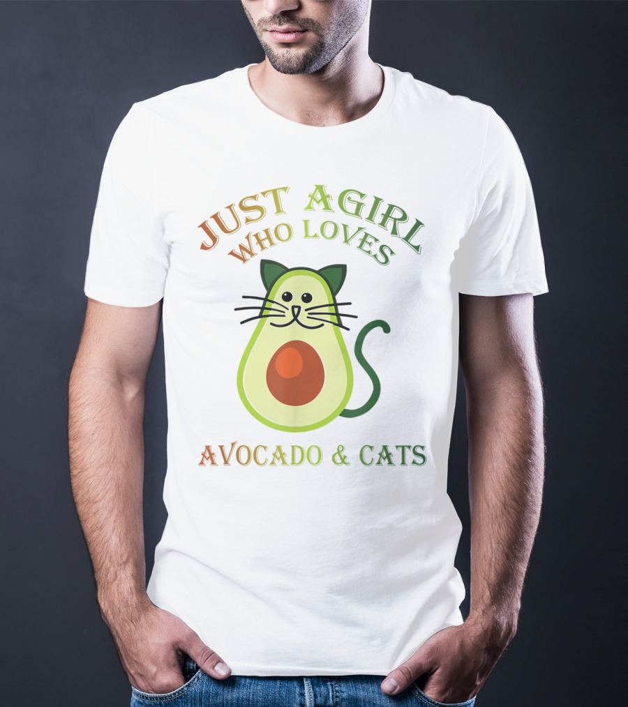 Just A Girl Who Loves Avocado And Cats T-Shirt
