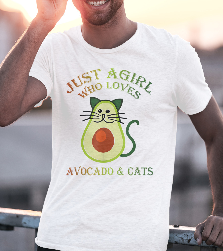 Just A Girl Who Loves Avocado And Cats T-Shirt