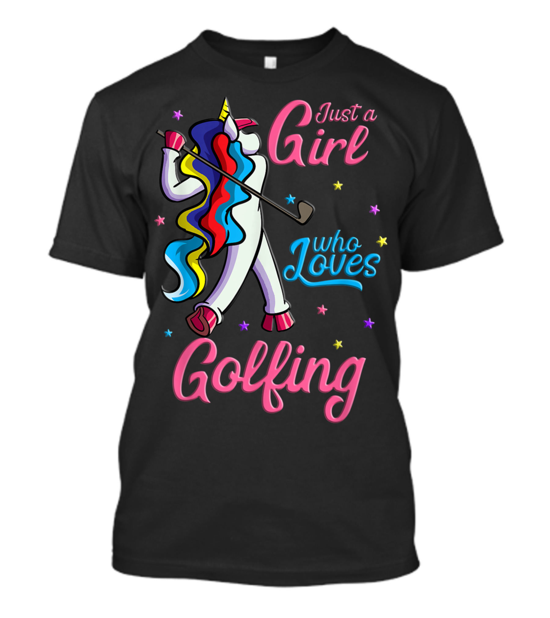 Just A Girl Who Loves Golfing Unicorn T-Shirt
