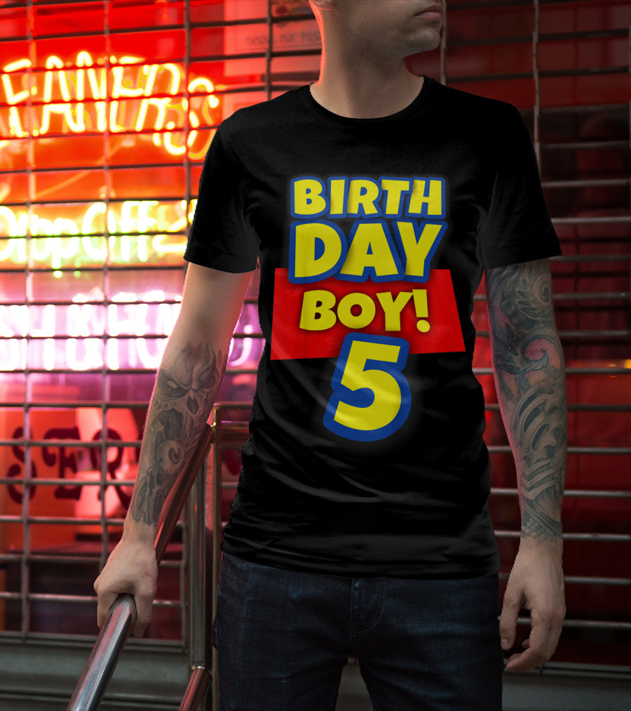 Birthday Boy 5 Year Old Toy Story Kids T-Shirt
