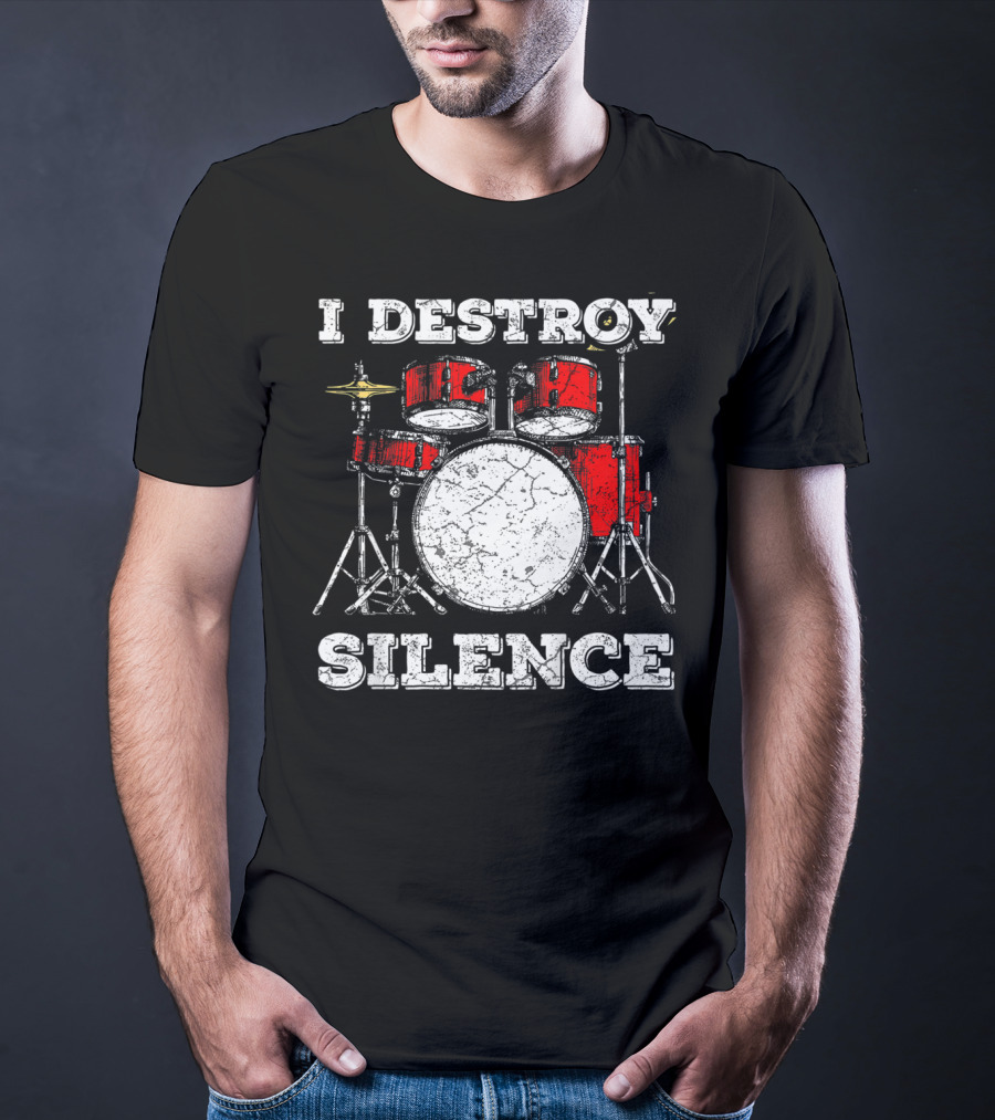 I Destroy Silence Kids Drum Kit T-Shirt
