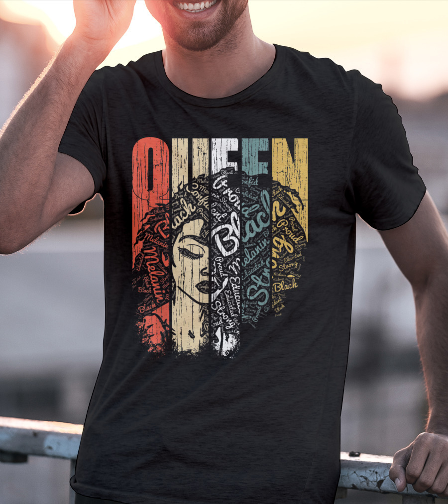 Queen Melanin Black Strong Empowered African American Woman T-Shirt