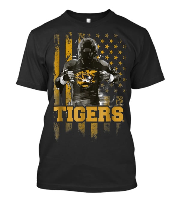 Tigers Football Mizzou Flag And Player Stars T-Shirt