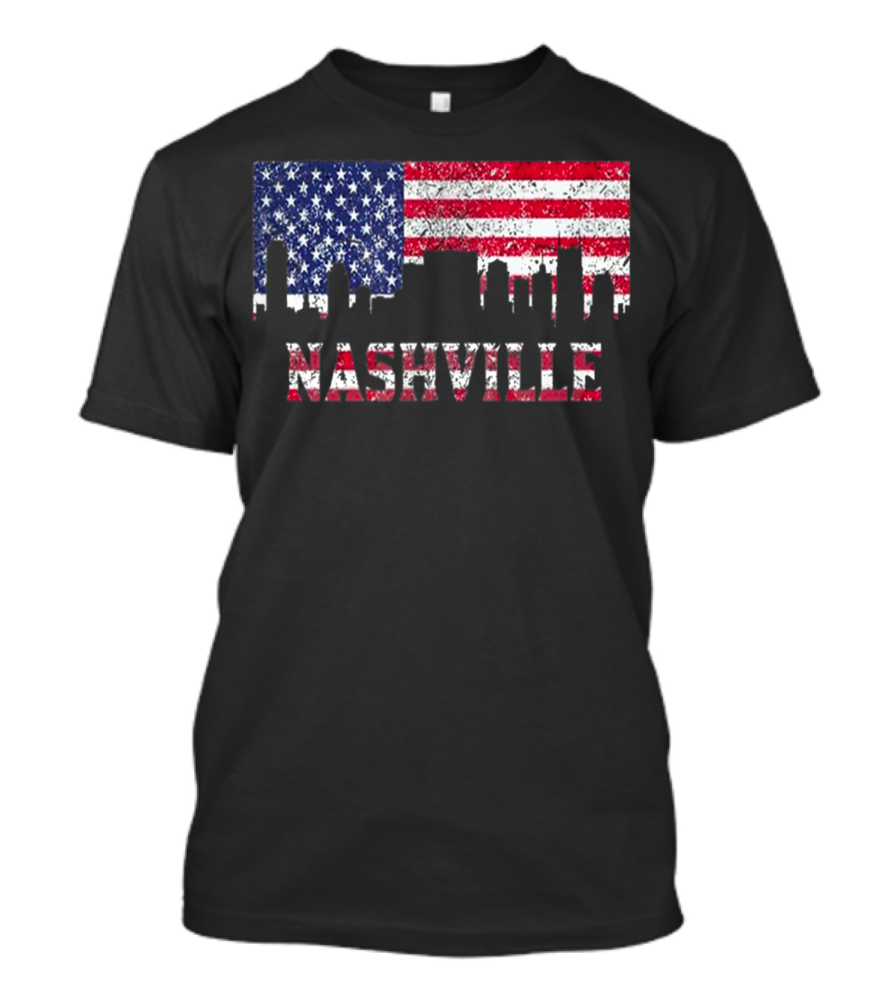 Nashville American Flag Skyline Country Music Lovers T-Shirt