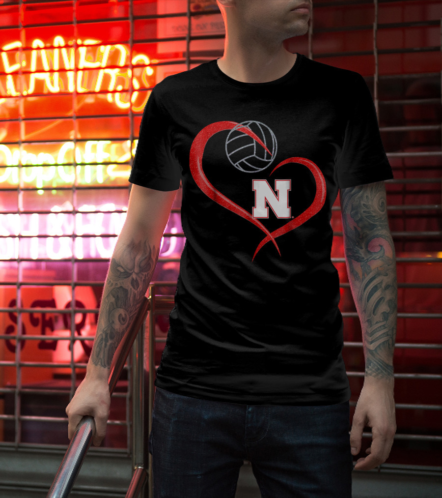 Nebraska Cornhuskers Volleyball Heart N T-Shirt