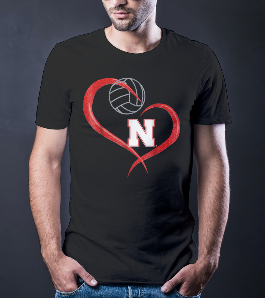 Nebraska Cornhuskers Volleyball Heart N T-Shirt