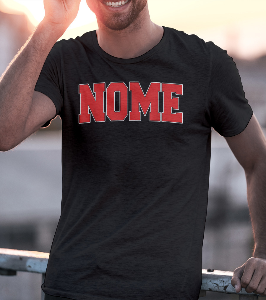 Nome Alaska Varsity Style USA Bold Red Letters T-Shirt
