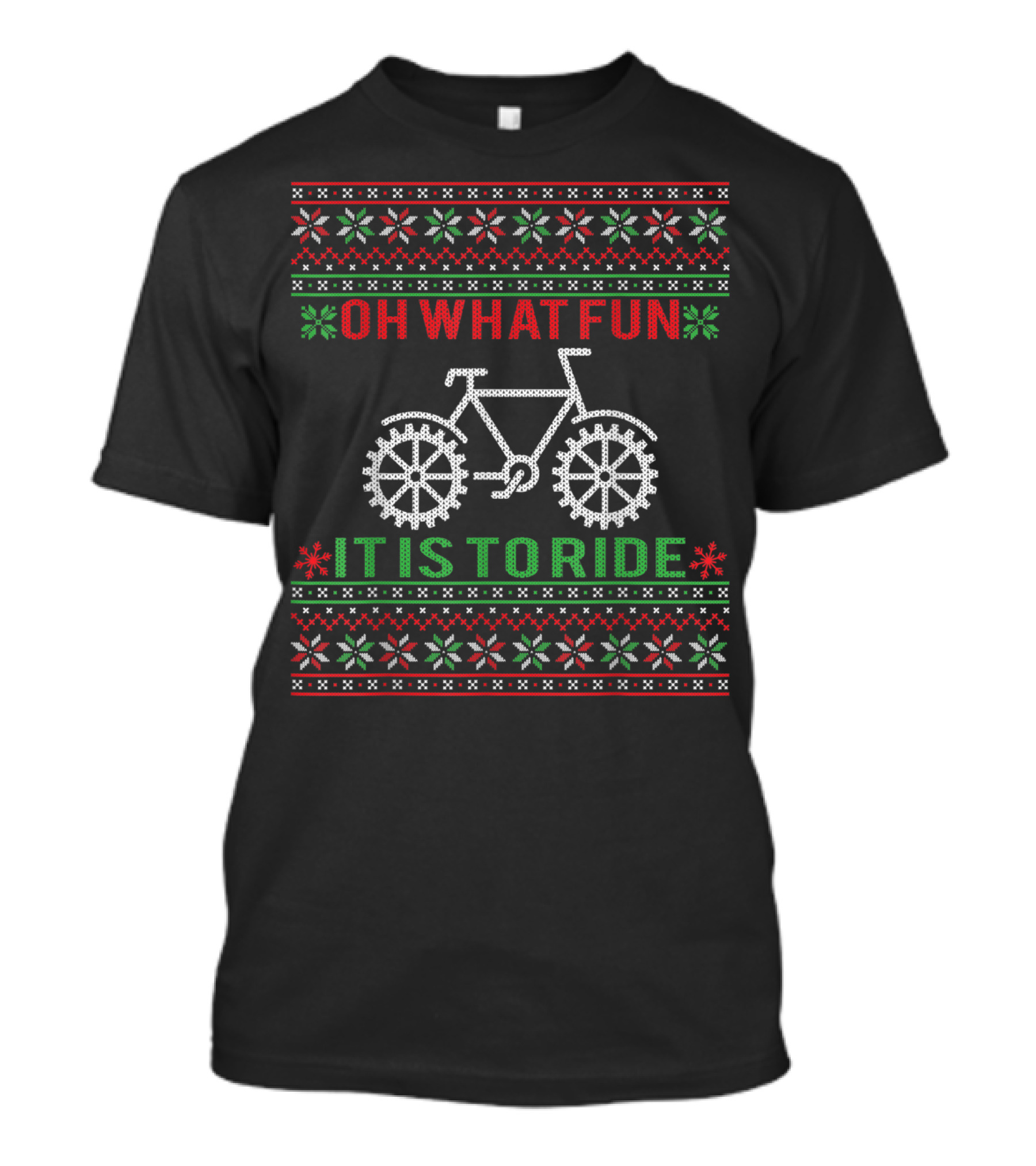 Oh What Fun It Is To Ride Bicycle Christmas T-Shirt