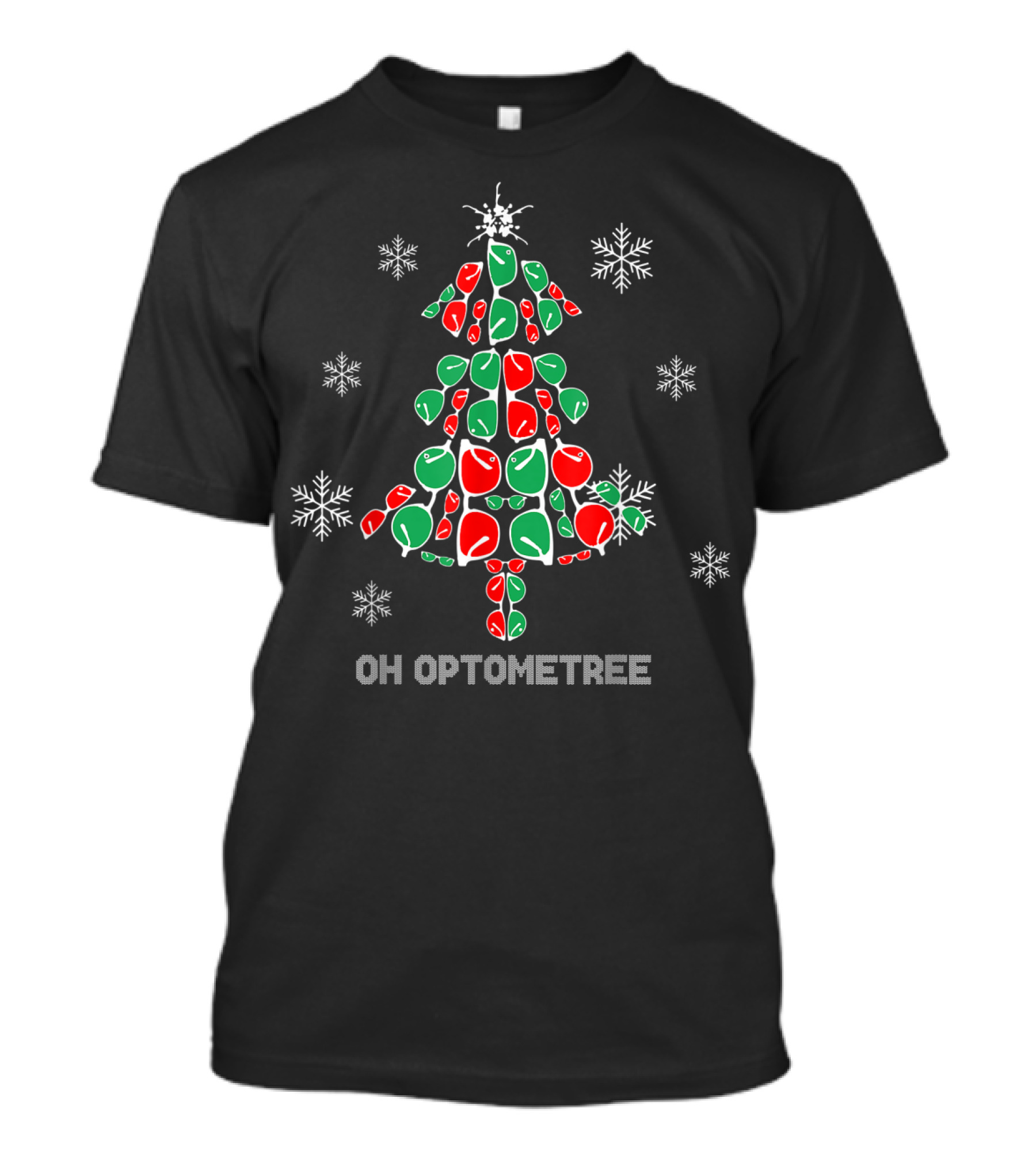Oh Optometree Christmas Eye Chart Tree T-Shirt