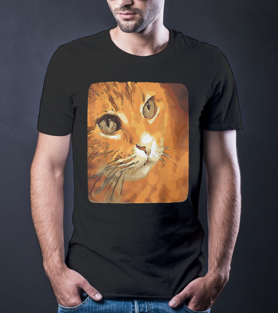 Orange Tabby Cat Face T-Shirt