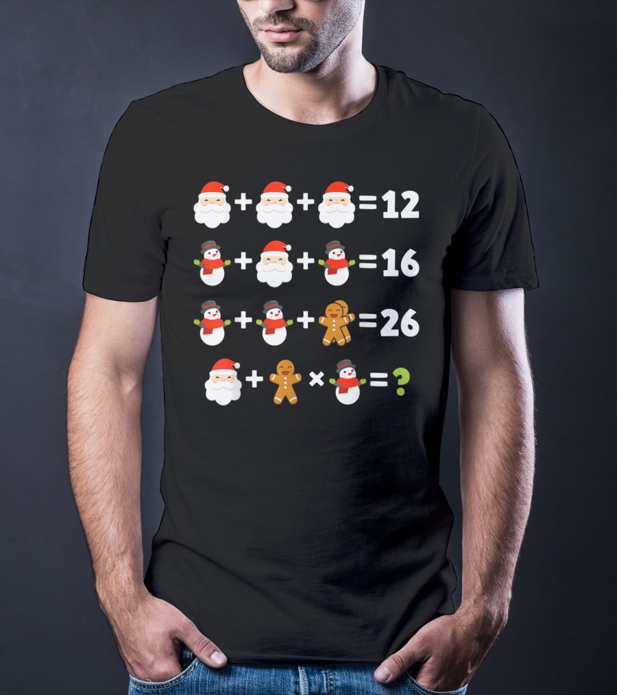 Order Of Operations Santa Snowman Math Puzzle T-Shirt
