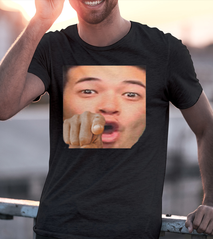 Pogyou Corner Emote Pointing Face Twitch Reaction T-Shirt
