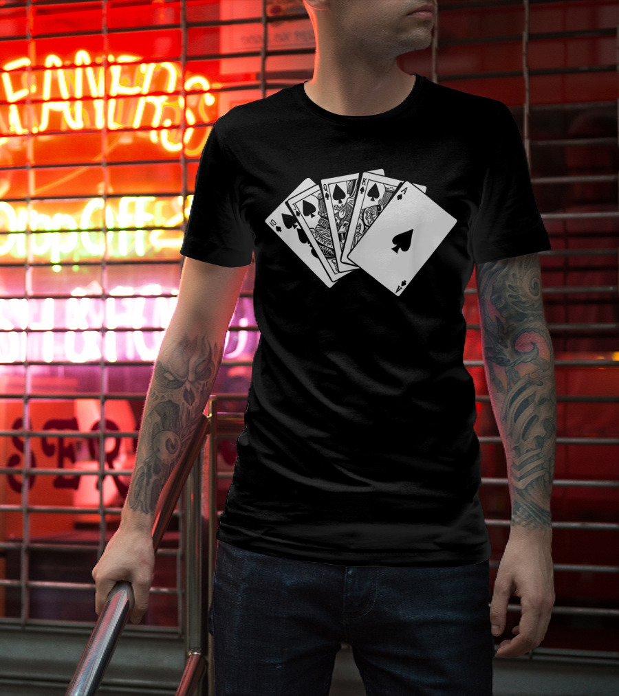 Royal Flush Spades Poker Hand Card Game T-Shirt