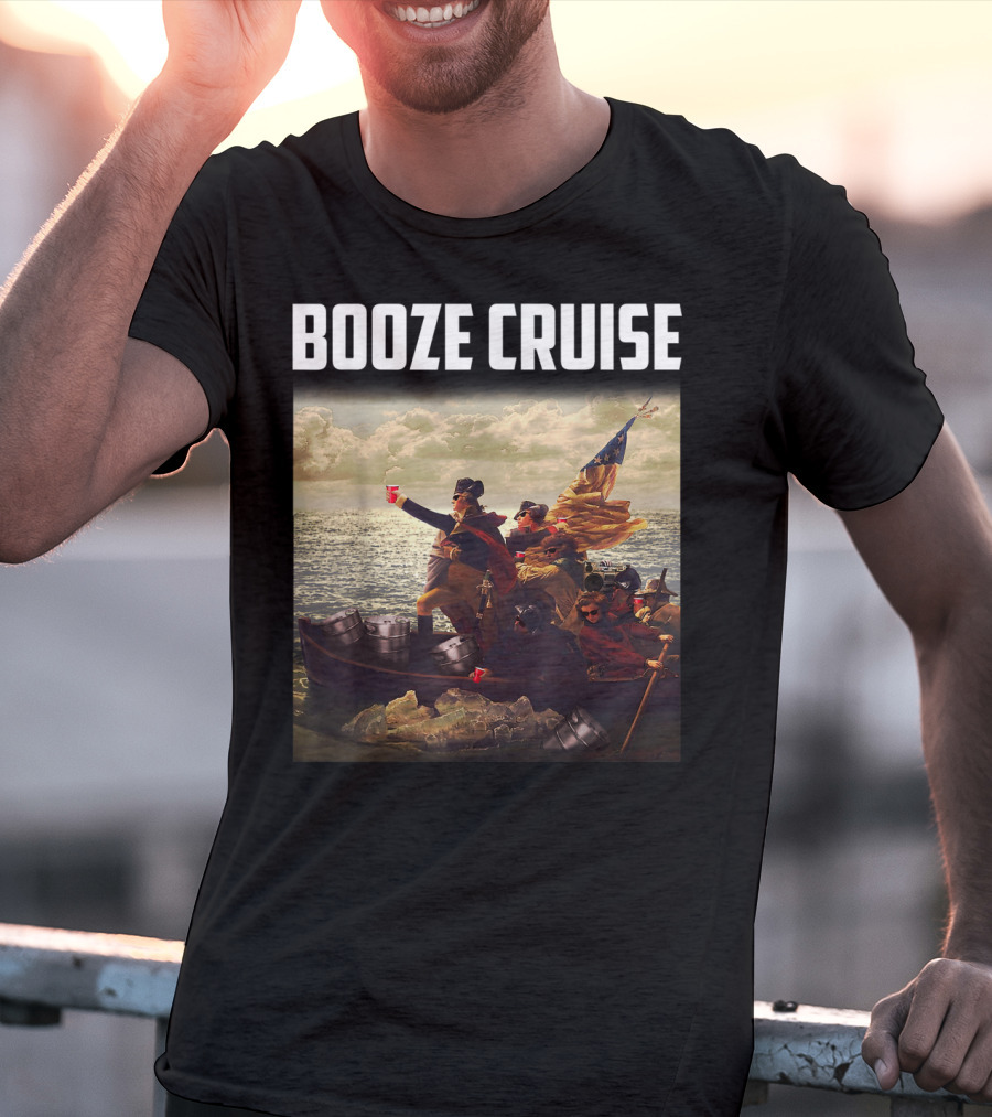 Booze Cruise Red Cups And Revolutionary Boat Party With Shades T-Shirt