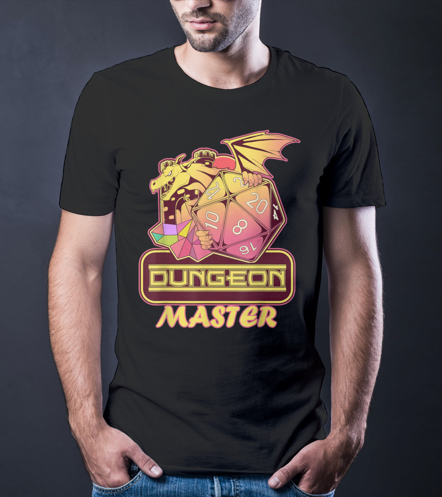 Dungeon Master Retro Tabletop Gaming Vintage Dragon Dice T-Shirt
