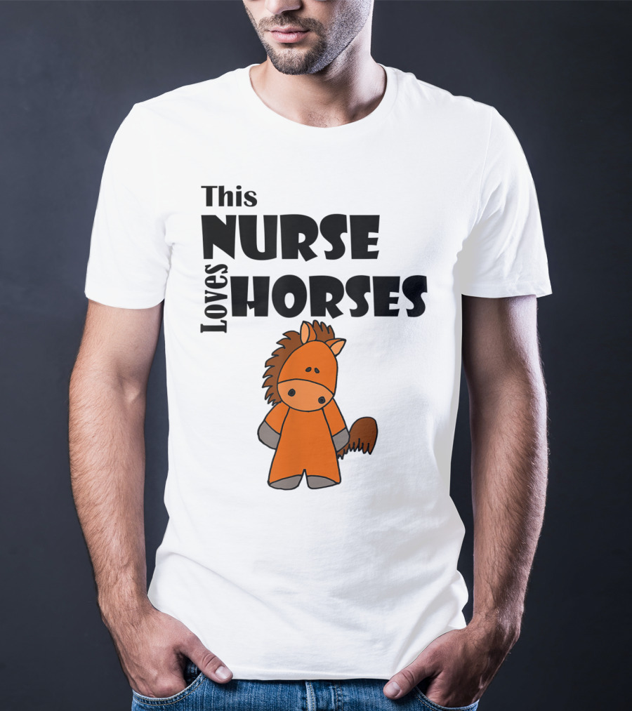 This Nurse Loves Horses Cartoon T-Shirt
