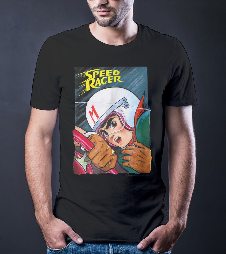 Speed Racer Close Up Helmet And Steering Wheel Action T-Shirt