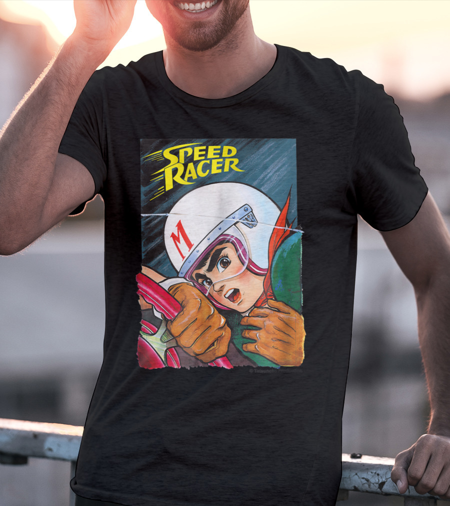 Speed Racer Close Up Helmet And Steering Wheel Action T-Shirt