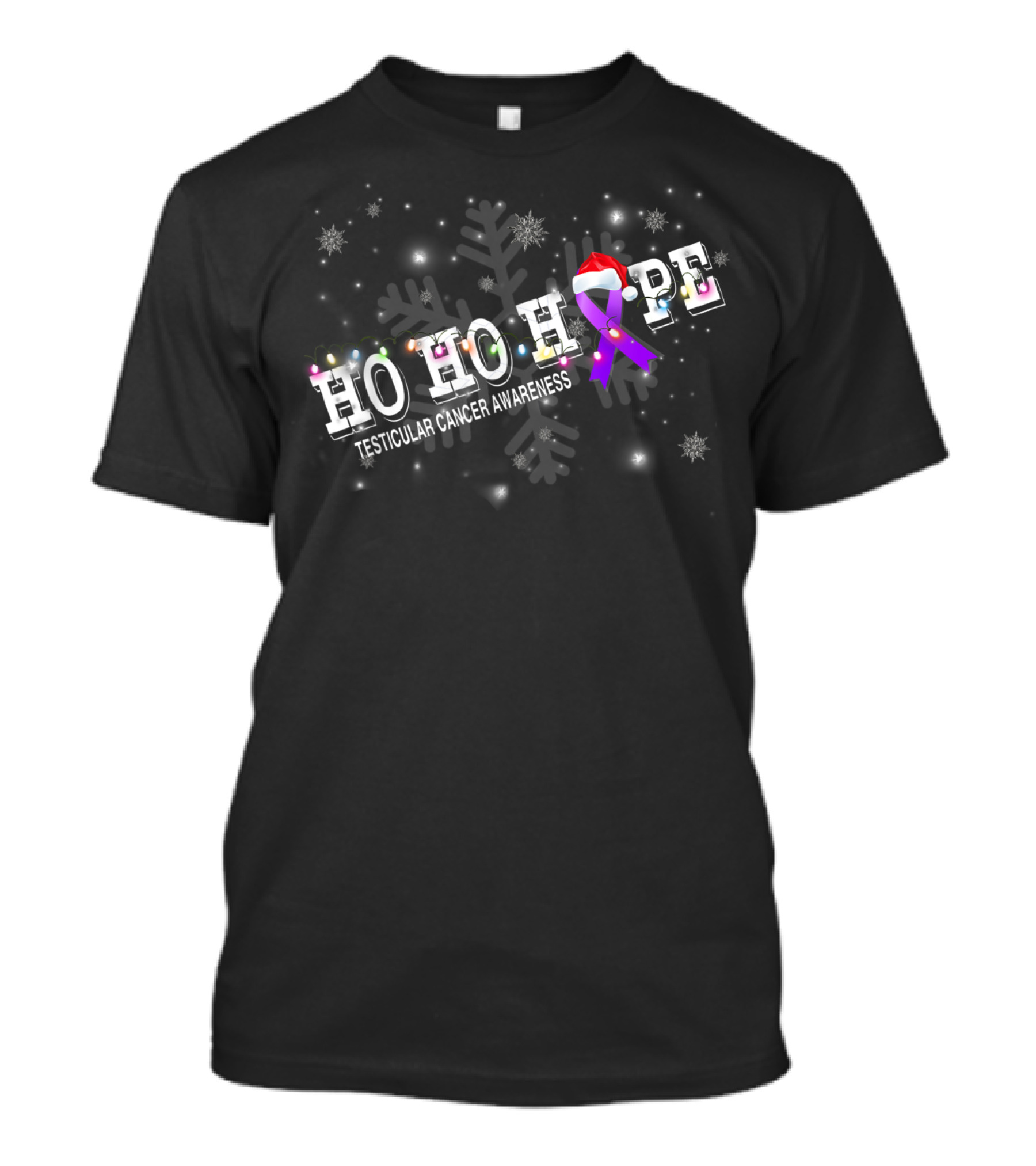 HO HO HOPE Testicular Cancer Christmas Awareness T-Shirt