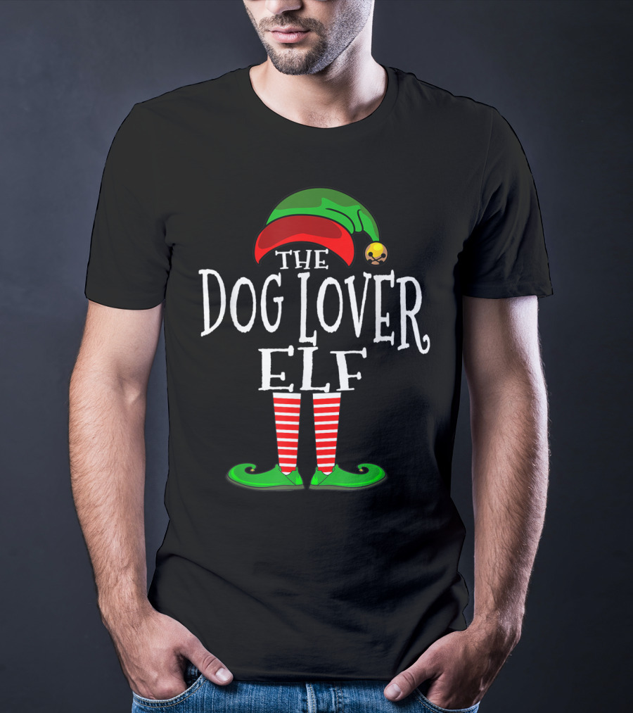 The Dog Lover Elf Holiday Family Collection Matching T-Shirt