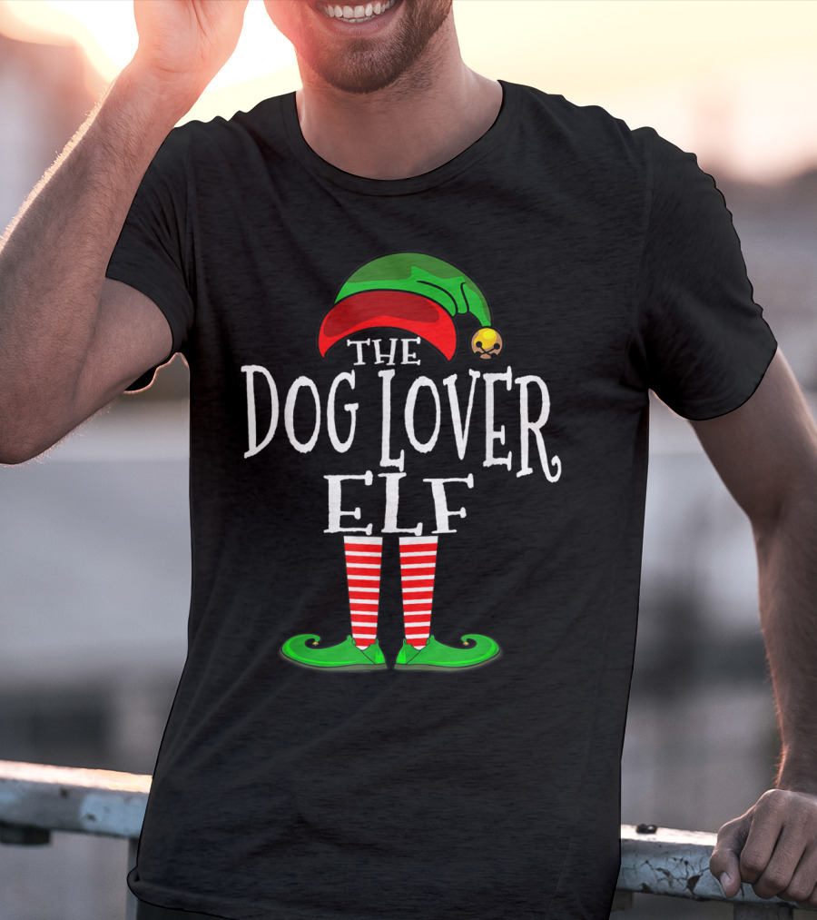 The Dog Lover Elf Holiday Family Collection Matching T-Shirt