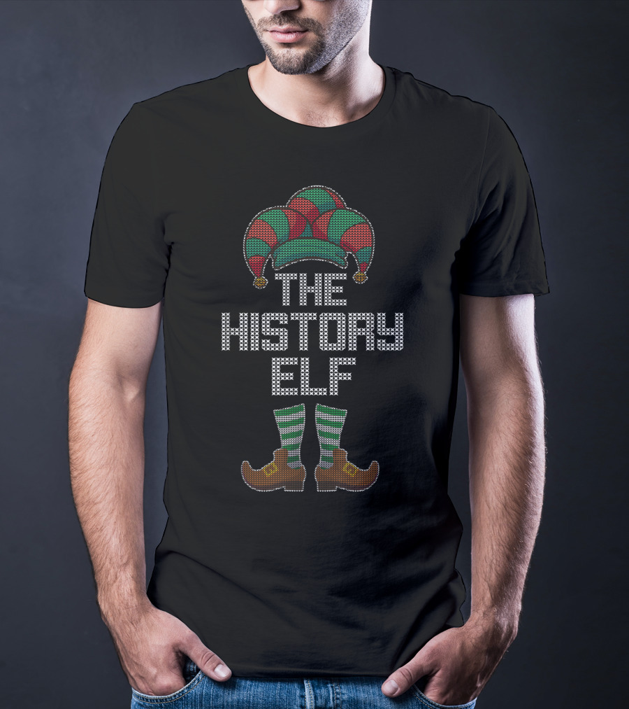 The History Elf Christmas Family Hat And Shoes T-Shirt