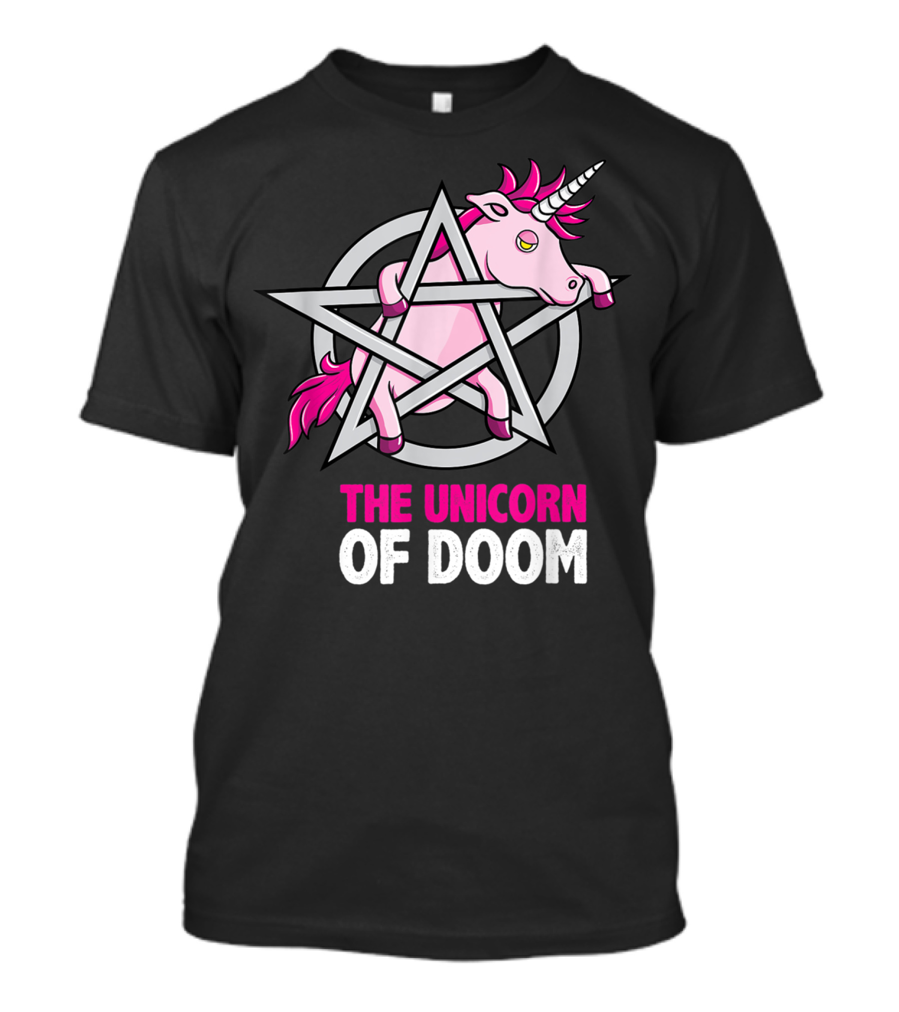 The Unicorn Of Doom Baphomet Pentagram Satanic T-Shirt