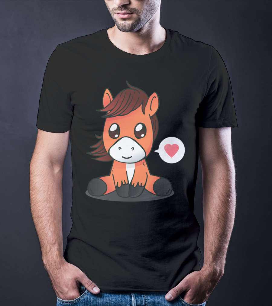 Cute Horse Heart Emoji T-Shirt