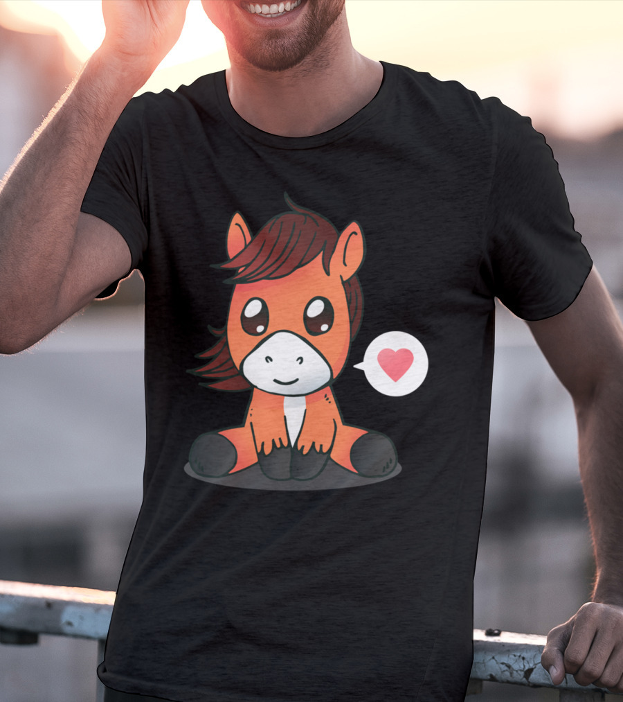 Cute Horse Heart Emoji T-Shirt
