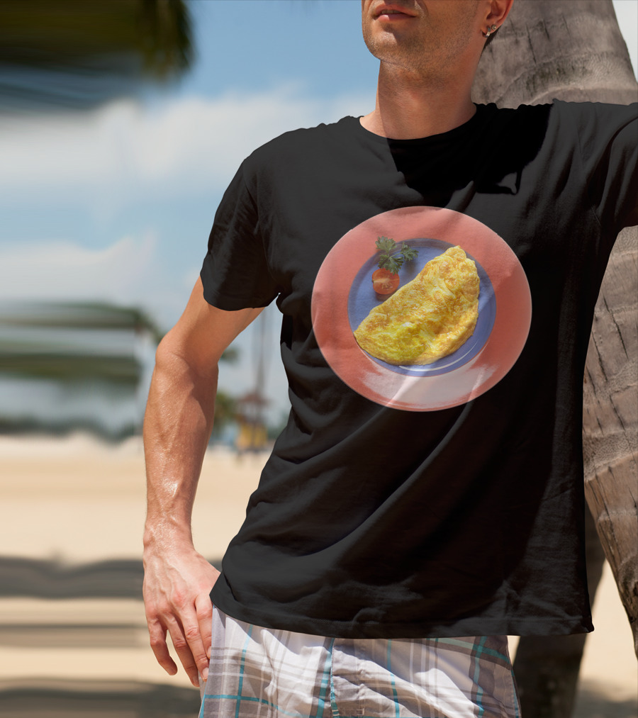 Egg Omelette On Colorful Plate T-Shirt