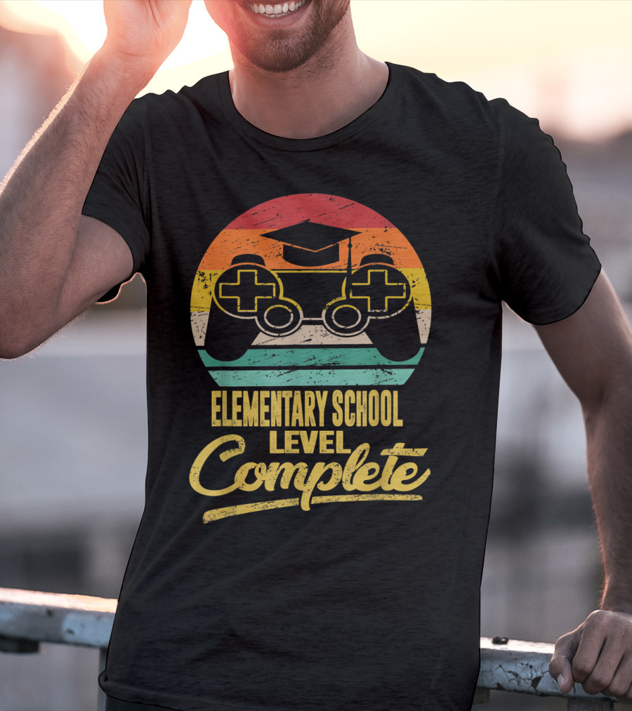 Elementary School Level Complete Last Day Of School Gaming Graduation T-Shirt