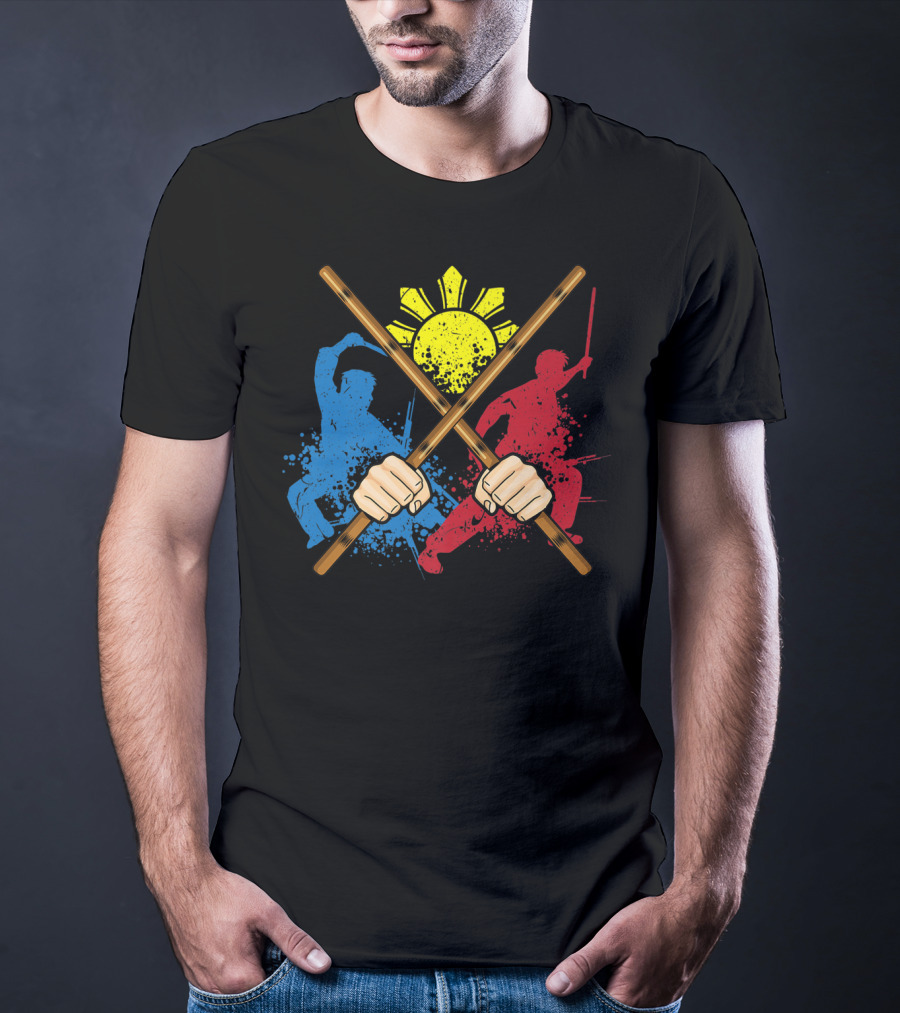 Eskrima Arni Kali Martial Arts Filipino Sun Symbol Warriors T-Shirt