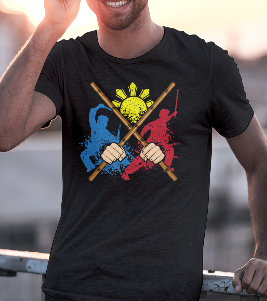 Eskrima Arni Kali Martial Arts Filipino Sun Symbol Warriors T-Shirt