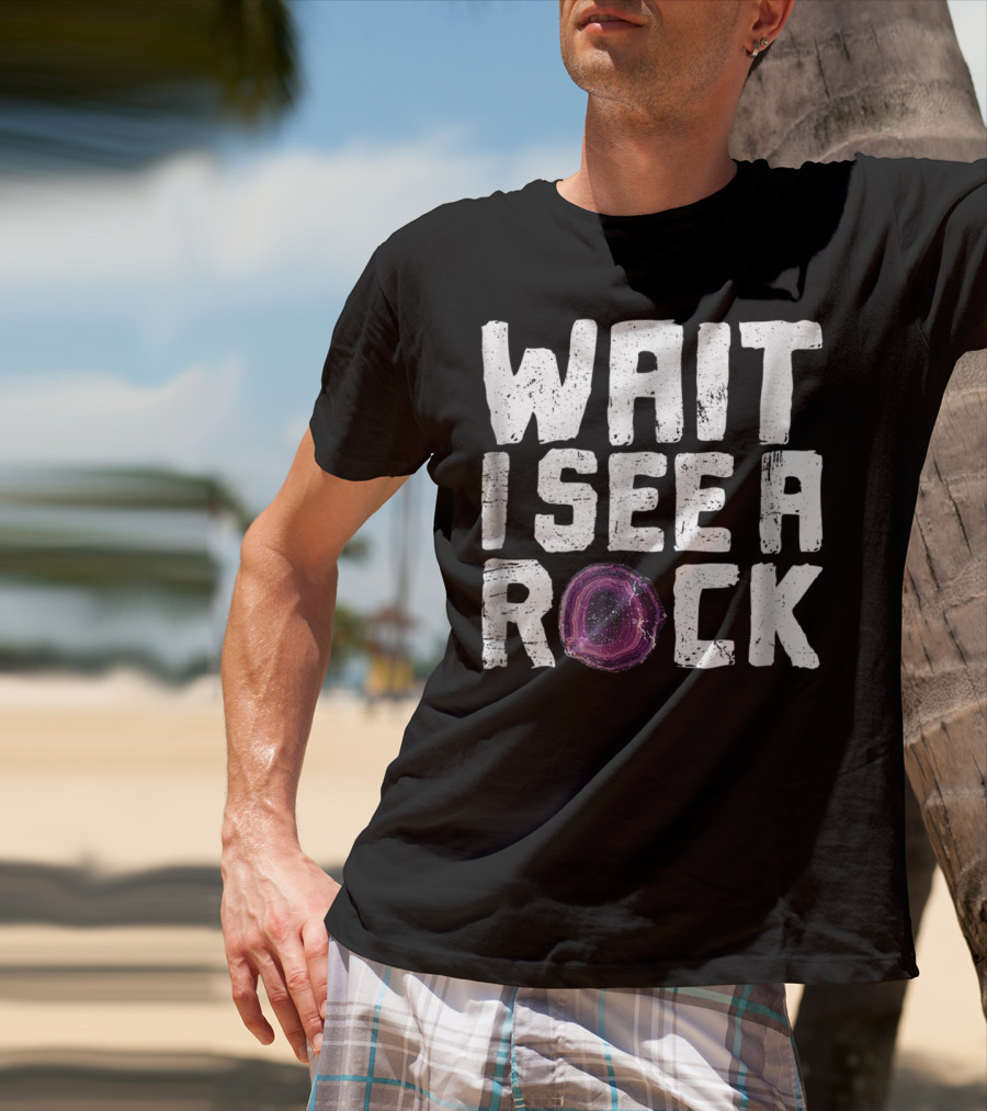 Wait I See A Rock Funny Geologist Rock Hounding Geode T-Shirt