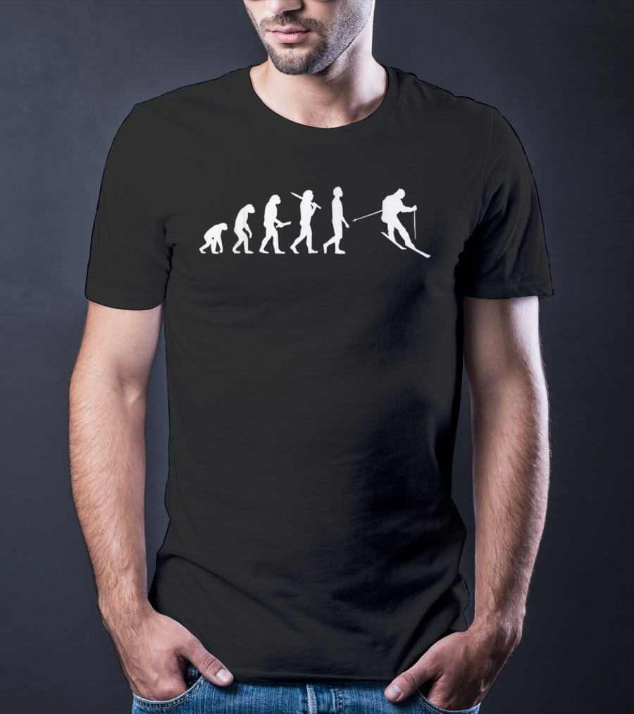 Skiing Evolution Funny T-Shirt For Skiing Enthusiasts T-Shirt