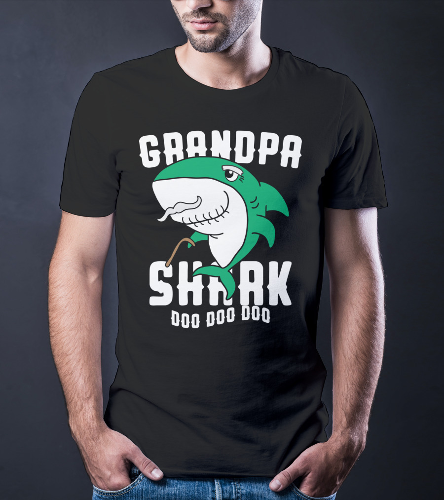 Grandpa Shark Doo Doo Doo Halloween Chr Dad Grandfather T-Shirt