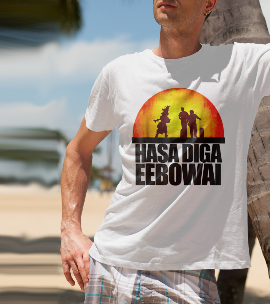 Hasa Diga Eebowai Cultural Travel Silhouette Sunset Scene T-Shirt