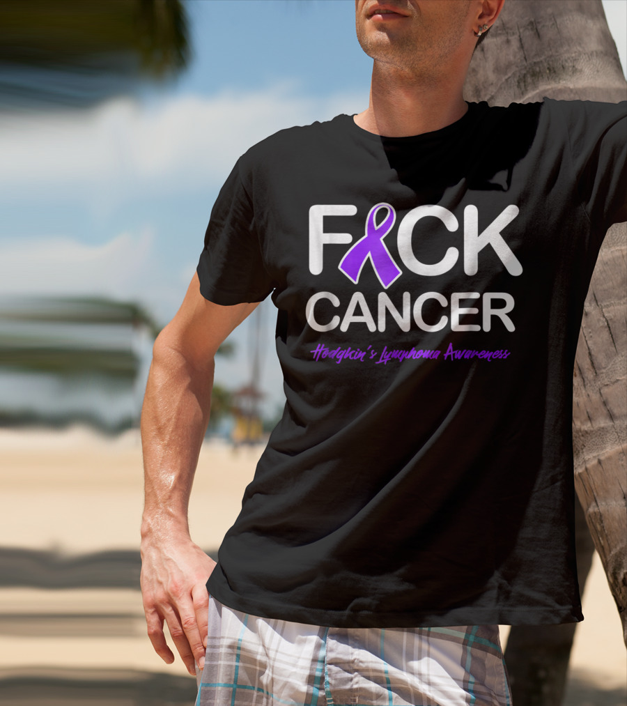 Fck Cancer Hodgkin's Lymphoma Awareness Purple T-Shirt