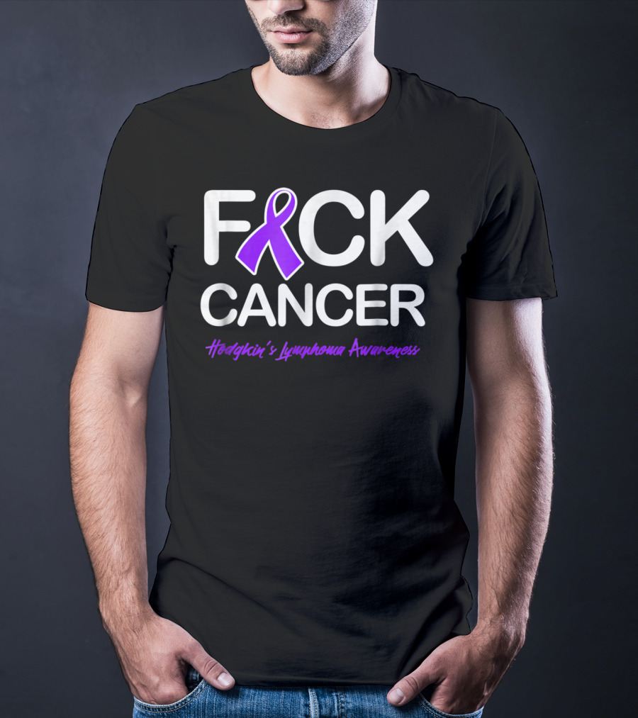 Fck Cancer Hodgkin's Lymphoma Awareness Purple T-Shirt